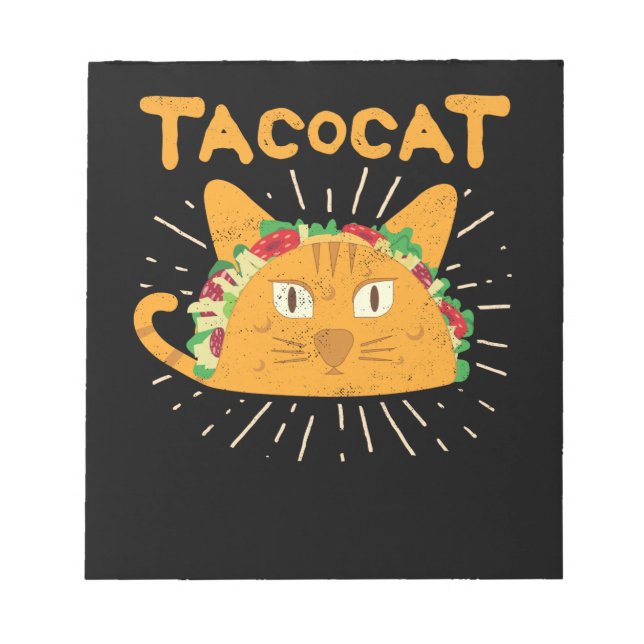 Bloc-note Tacocat épelé à l'envers est Tacocat Chat Taco (Devant)
