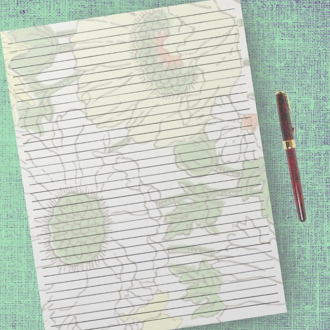 Bloc-note Taille de la lettre 8,5 po x 11 po Fleur Jaune Rou (Créateur téléchargé)