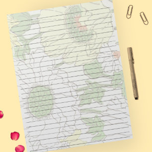 Bloc-note Taille de la lettre 8,5 po x 11 po Fleur Jaune Rou