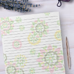 Bloc-note Taille de la lettre 8,5 x 11 Grand Rulé Retro Rose<br><div class="desc">Pages de taille de lettre standard - 8, 5" X 11" avec des lignes de couleur rouge de Black College sur chaque page pour une écriture facile - Un papier Carnet avec une Flore rétro minimaliste avec Arrière - plan de couleur jaune vert rose.</div>
