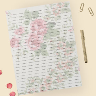 Bloc-note Taille de la lettre 8,5 x 11 Roses roses roses lar