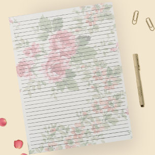 Bloc-note Taille de la lettre 8,5 x 11 Roses roses roses pil
