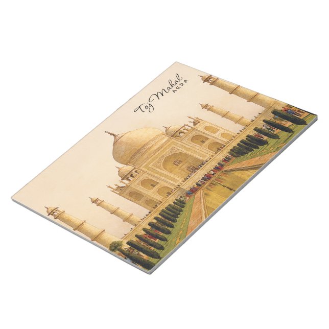 Bloc-note Taj Mahal Agra Inde Aquarelle Voyage (Incliné)