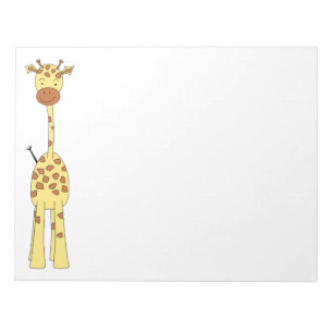 Bloc-note Tall Cute Giraffe. Un dessin animé animal.