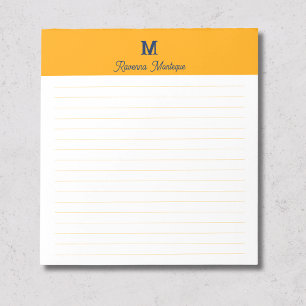 Bloc-note Tangerine Chic Nom Personnalisé Monogramme Ligné