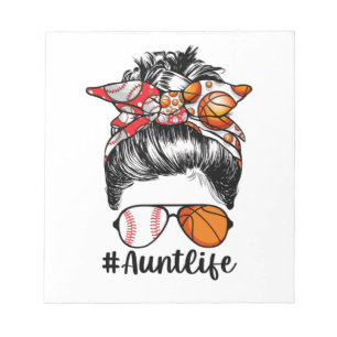Bloc-note Tante Life Baseball Tante Messy Bun