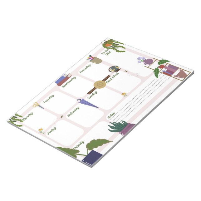 Bloc-note Tapis de bureau planificateur hebdomadaire esthéti (Incliné)