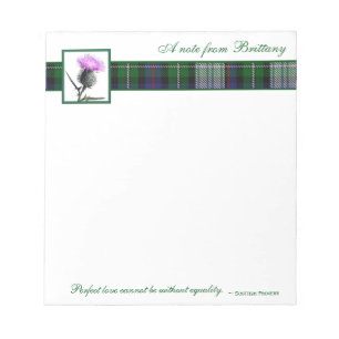 Bloc-note Tartan and Thistle Notepad avec Scottish Proverbe
