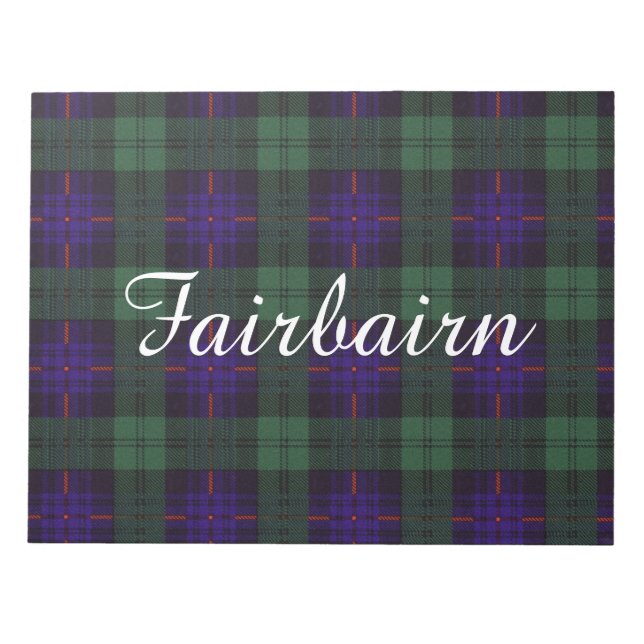 Bloc-note tartan du kilt écossais du clan Fairbairn (Devant)