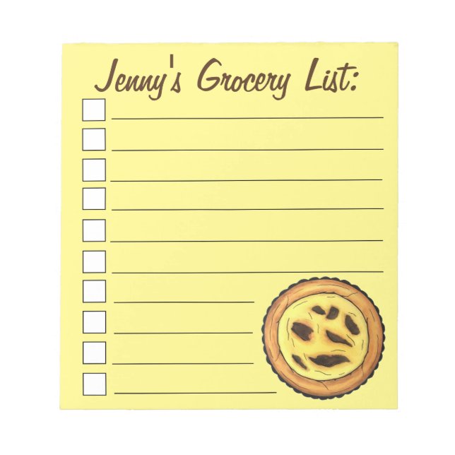 Bloc-note Tarte à l'oeuf de garde portugaise Pastel Pastéis  (Devant)