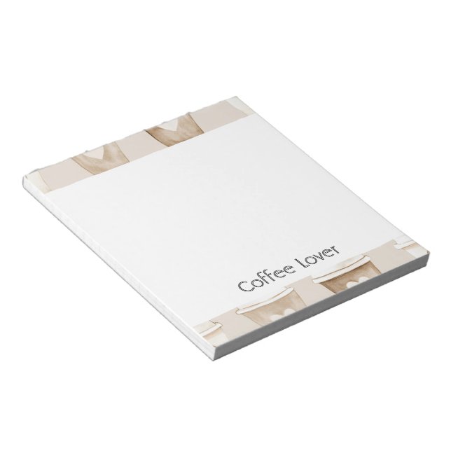 Bloc-note Tasses cœur café crème (Incliné)