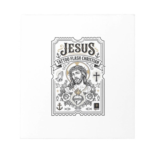 Bloc-note Tatouage flash Jésus Christianisme Tatouage flash  (Devant)