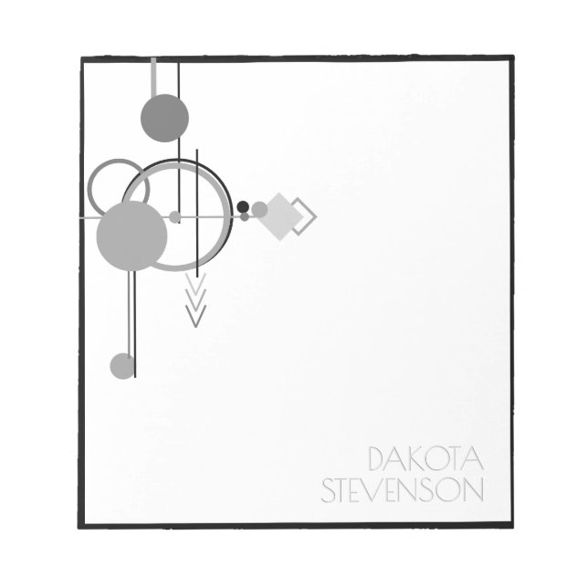 Bloc-note Tatouages Art déco moderne | Marque monochrome (Devant)
