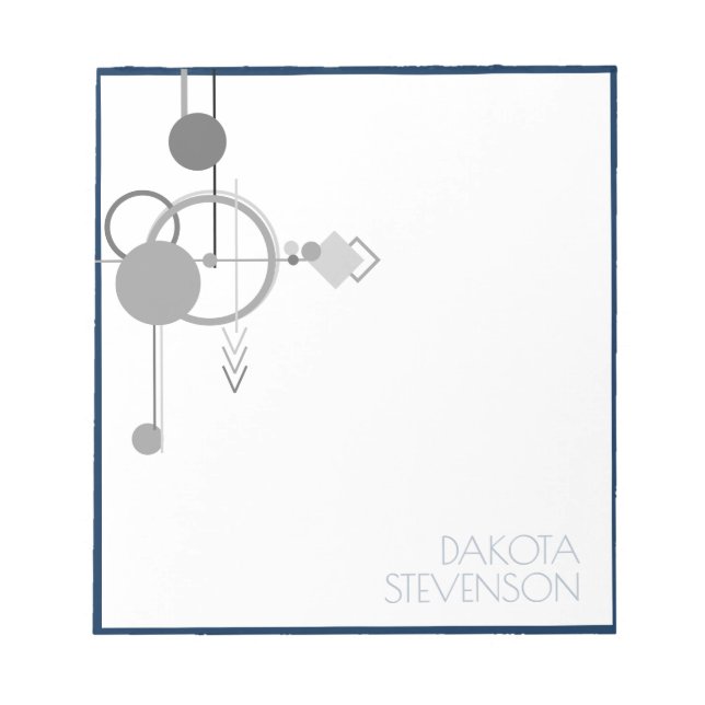 Bloc-note Tattoos Line Art | Marque personnalisée en gris bl (Devant)