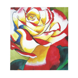 Bloc-note Tea Rose aquarelle art original Flower