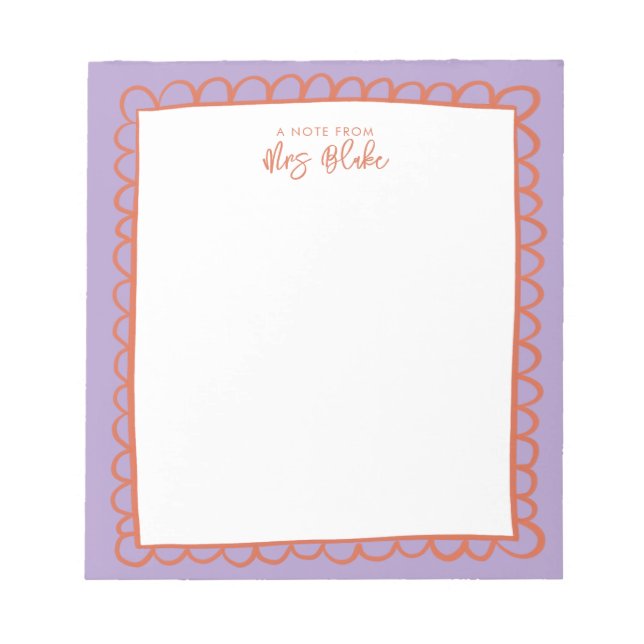 Bloc-note Teacher Appreciation Bold Color Border (Devant)