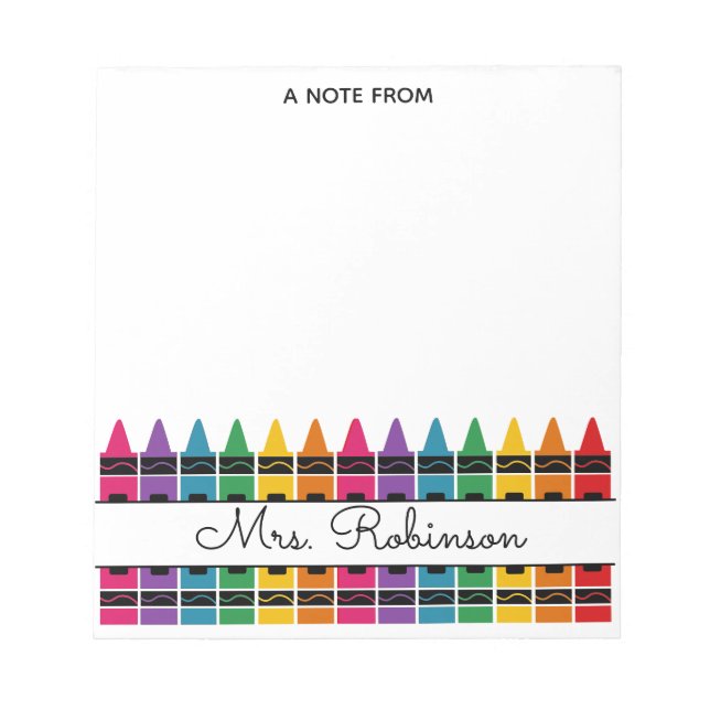 Bloc-note Teacher Appreciation Rainbow Crayon  (Devant)