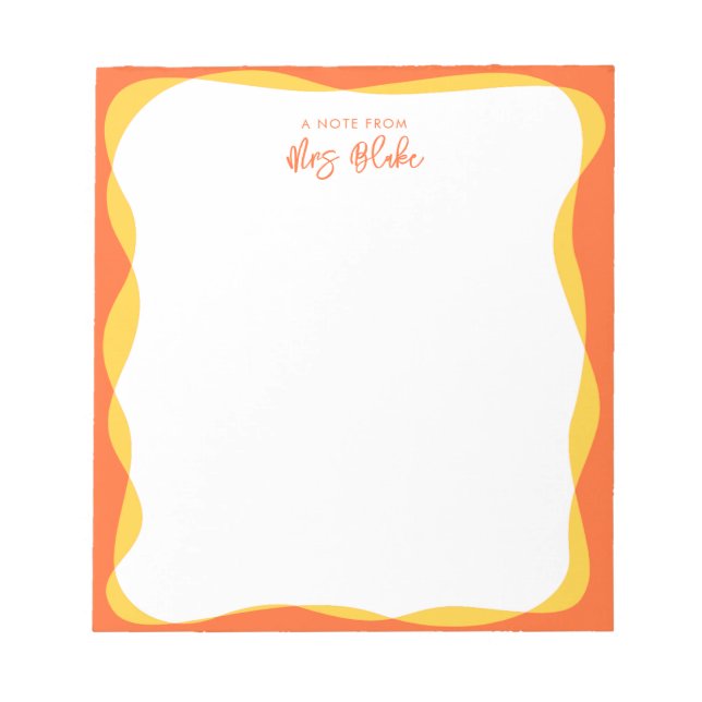 Bloc-note Teacher Appreciation Vibrant Wavy Border (Devant)