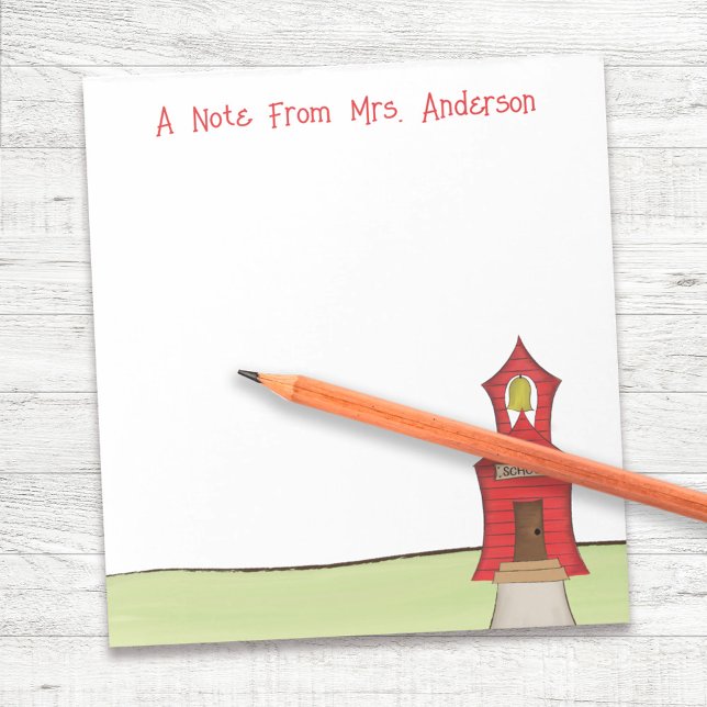 Bloc-note Teacher Custom School House Cute (Teacher classroom personalized notepad.)