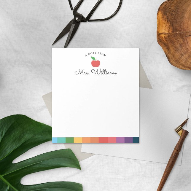 Bloc-note Teacher de pomme coloré personnalisé mignon (Créateur téléchargé)