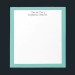 Bloc-note Teal Green Monogram From the Desk of Template<br><div class="desc">Teal Green Monogram From the Desk of Template design. Elegant typeface. Just click on the personalize this button above to personalize both the "From the Desk of" and the name on the pad.</div>