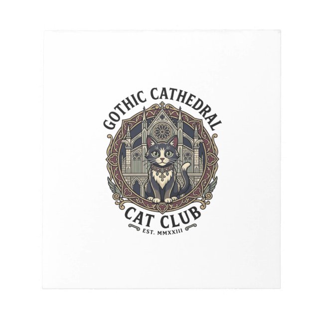 Bloc-note Tee shirt graphique chat cathédrale gothique - Got (Devant)
