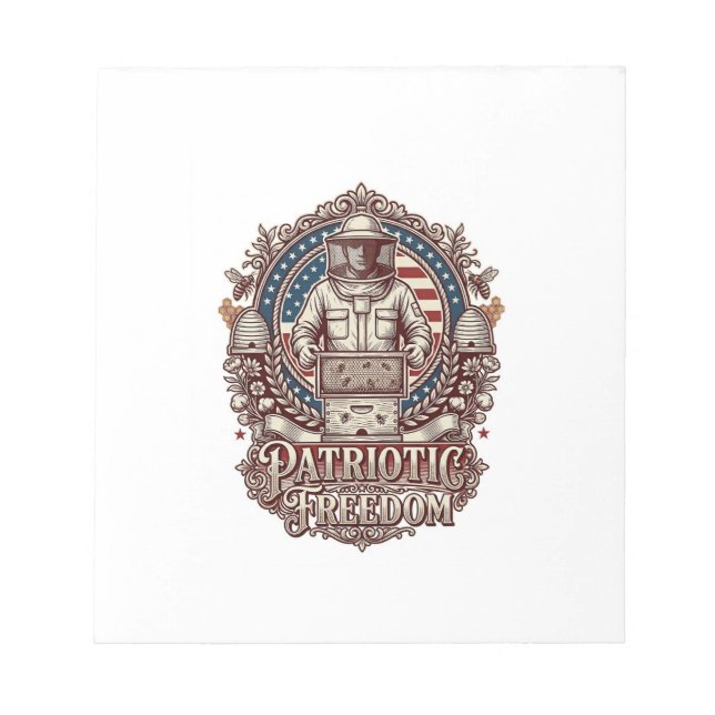 Bloc-note Tee-shirt graphique vectoriel Apiculteur Patriotiq (Devant)