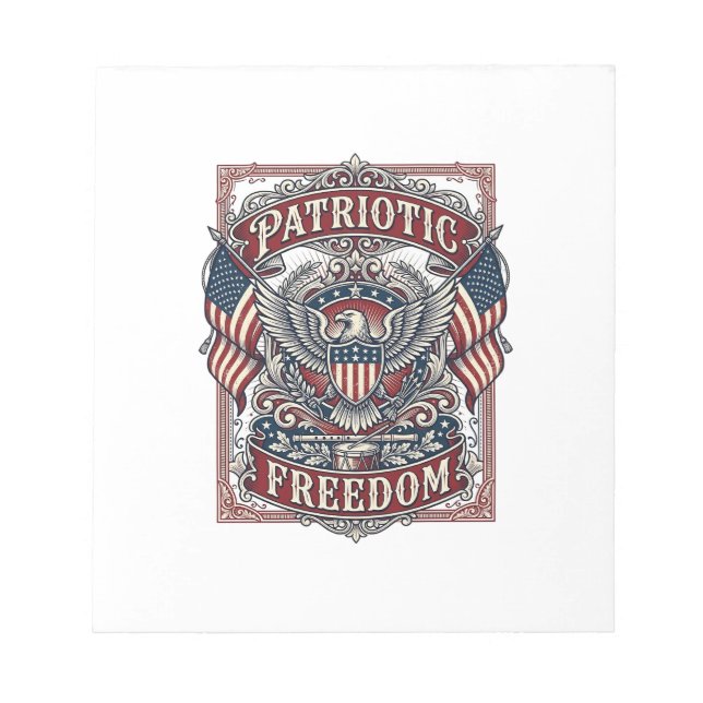 Bloc-note Tee-shirt graphique vectoriel de défilé patriotiqu (Devant)