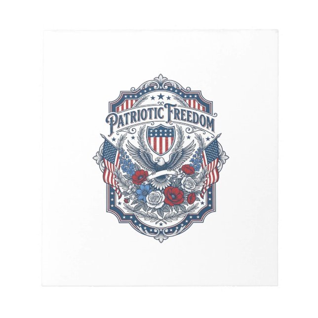Bloc-note Tee-shirt graphique vectoriel de fleuriste patriot (Devant)
