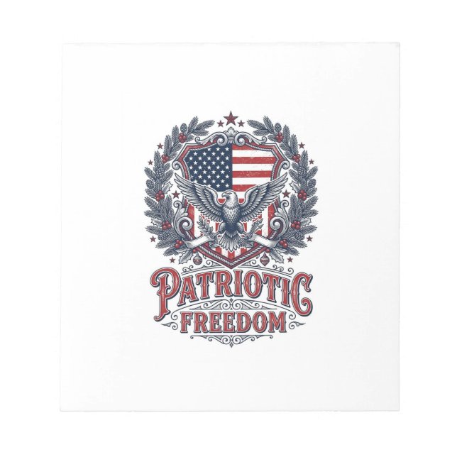 Bloc-note Tee-shirt graphique vectoriel de Noël patriotique (Devant)