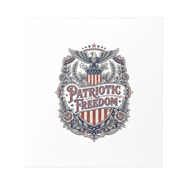 Bloc-note Tee-shirt graphique vectoriel floral patriotique v (Devant)