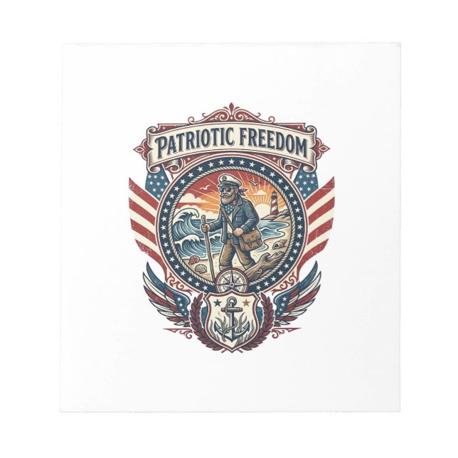 Bloc-note Tee-shirt graphique vectoriel Patriotic Beachcombe (Devant)
