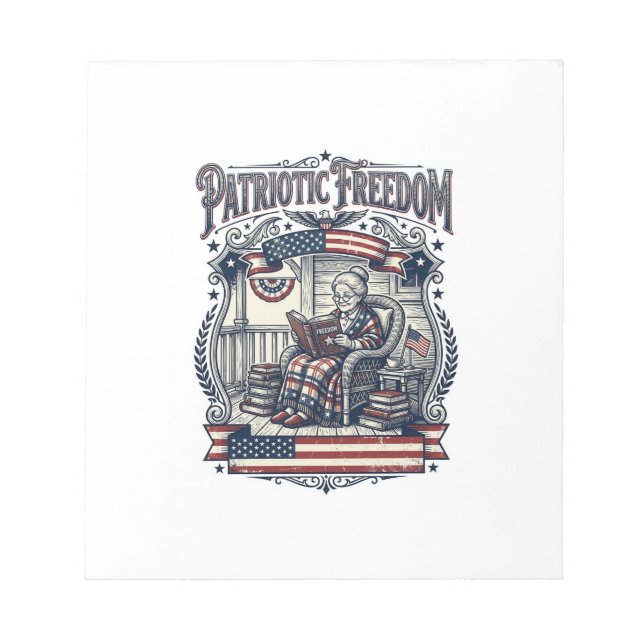 Bloc-note Tee shirt graphique vectoriel Patriotic Porch Book (Devant)