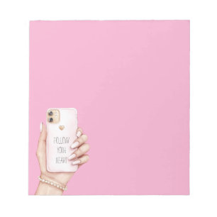Bloc-note Téléphone chic fille ongles roses