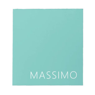 Bloc-note Tendance Moderne Minimaliste Chic Nom Turquoise Cl