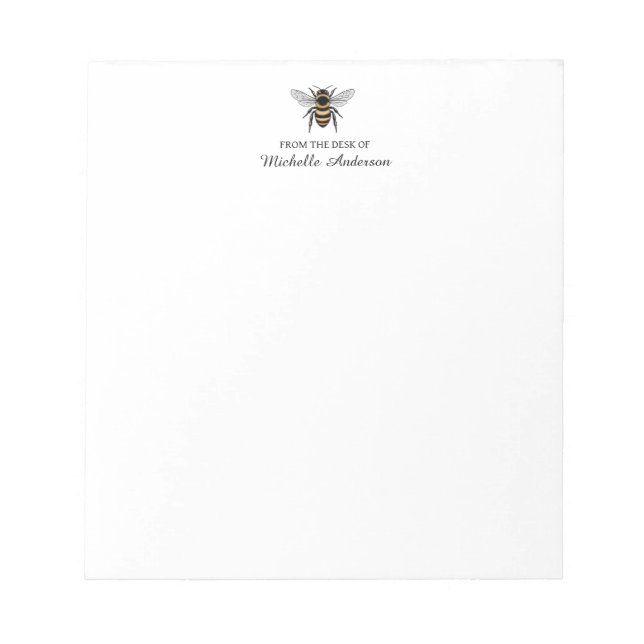 Bloc-note Tendance Personnalisé Du Bureau de l'Abeille à Mie (Devant)