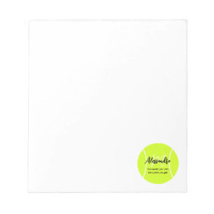 Bloc-note Tennis ball nom personnalisé & texte