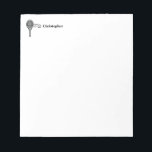 Bloc-note Tennis Thème Sport Nom Monogramme<br><div class="desc">Les joueurs de tennis individuels et les équipes doubles adoreront ce thème de tennis conçu. Style d'icône de logo moderne avec raquette et boule. Ajoutez votre nom pour créer un design customisé. Idéal aussi pour l'entraîneur ! Parfait accessoire d'école ou de bureau pour ceux qui aiment jouer au tennis.</div>