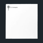 Bloc-note Tennis Thème Sport Nom Monogramme<br><div class="desc">Les joueurs de tennis individuels et les équipes doubles adoreront ce thème de tennis conçu. Style d'icône de logo moderne avec raquette et boule. Ajoutez votre nom pour créer un design customisé. Idéal aussi pour l'entraîneur ! Parfait accessoire d'école ou de bureau pour ceux qui aiment jouer au tennis.</div>