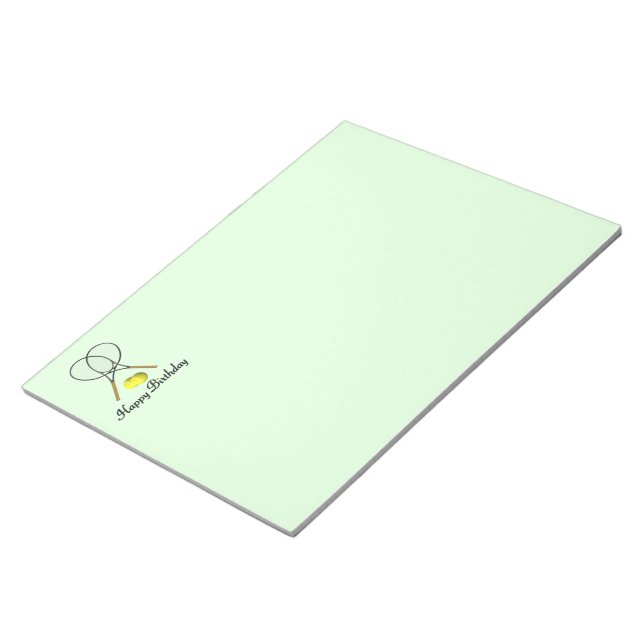 Bloc-note Tennis Vert Sports d'anniversaire (Incliné)