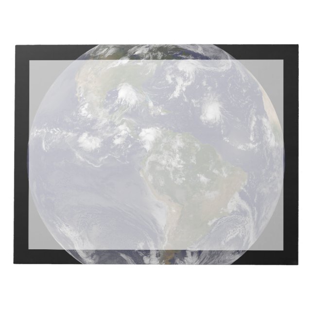 Bloc-note Terre Pleine Montrant Les Tempêtes Tropicales Dans (Devant)