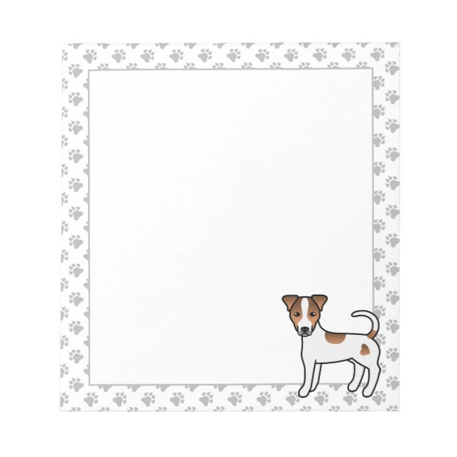 Bloc-note Terrier de Parsons Russell à poil lisse blanc et f (Devant)