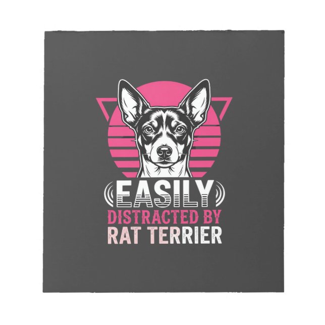 Bloc-note Terrier Rat Facilement Distrait Chien Rétro (Devant)