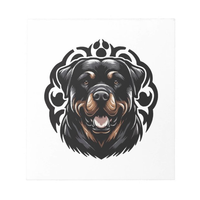 Bloc-note Tête de chien Rottweiler (Devant)
