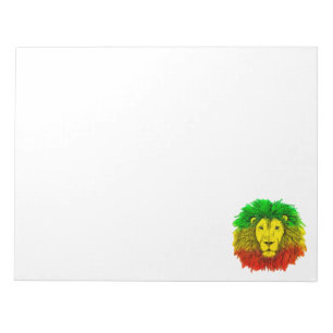 Bloc-note Tête de lion Rasta rouge jaune vert dessin Jamaïqu