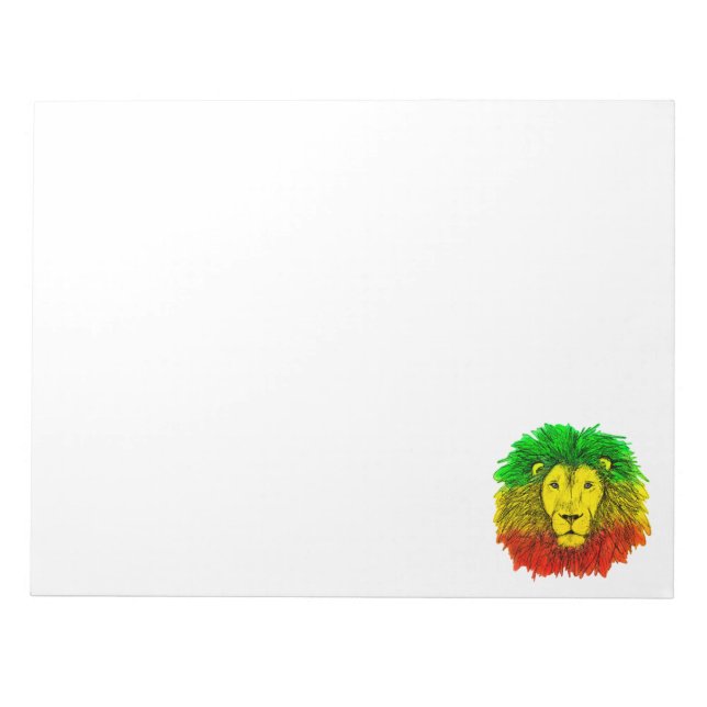 Bloc-note Tête de lion rasta rouge jaune vert dessin Jamaïqu (Devant)