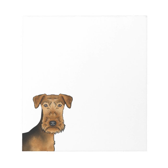 Bloc-note Tête de Terrier Airedale mignonne Bingley Terrier (Devant)