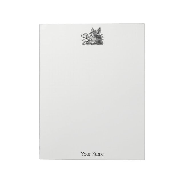 Bloc-note Tête vintage de sanglier Dessin BW (Tourné)