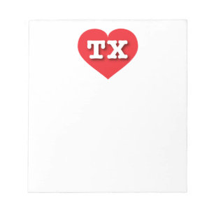 Bloc-note Texas Red Heart - J'aime TX