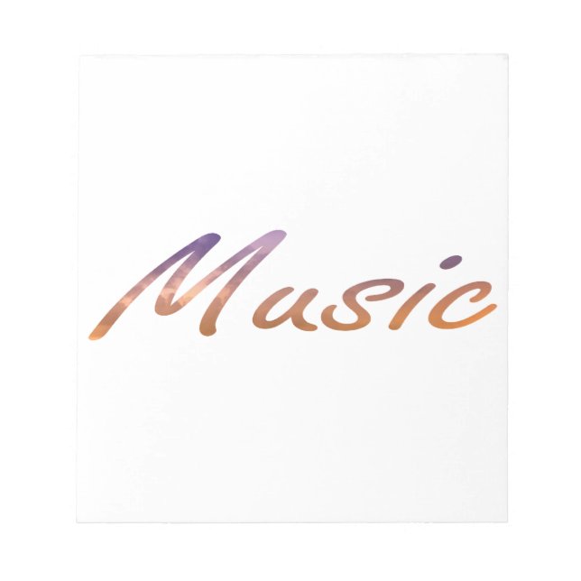 Bloc-note texte de musique nuages orange violet (Devant)